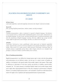 Group activities for letter sound recogntion. Pdf Teaching English Pronunciation To Different Age Groups