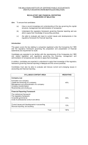 Commonwealth of nations commonwealth of nations malaysia. Syllabus Regulatory Financial Reporting Framework Of Malaysia