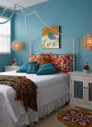Jugendzimmer Fur Madchen Ideen Himmelbett Tuerkisblaue Wandfarbe Orange Akzente Orient Flair Jugendschlafzimmer Designs Jugendzimmer Schlafzimmer Design