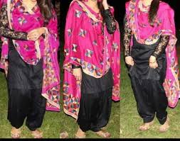 Black And Pink Patiala Suit Punjabi Phulkari Suit Black And Majenta Punjabi Outfits Indian Fashion Punjabi Fashion