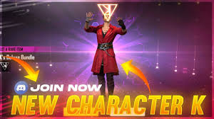 K character in free fire on 16th october 2020, garena free fire has announced to k character as a new game character. Garena Free Fire Live New Character K Free 1000 Diamond Join Discord Youtube