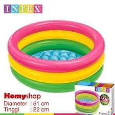 Kolam Renang Anak Intex Pelangi Kolam Bayi Mainan Baby Pool Rainbow Ukuran Kecil Besar Seri 57107np 58924np 57412np 57422np 56441np Homyshop H Mainan Bayi Kolam Renang
