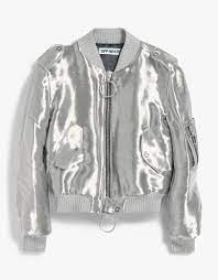 Off White Silver Bomber Jacket Silver Bomber Jacket Bomber Jacket Jackets
