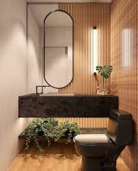 Madeira Preto Cimento Queimado Bom Dia Com Essa Inspiracao Linda Para Um Lavabo Quem Aqui Tambem Amou Banheiros Modernos Decoracao Do Banheiro Decoracao