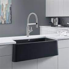 Designed to make prepping, cooking and cleaning a more seamless and comfortable experience for all users. Blanco Ikon Farmhouse Kitchen Sink 33 In Black 401870 Rona