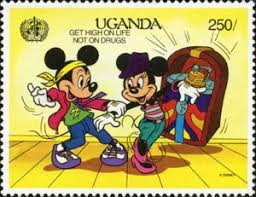 Schöne fanartikel zu fairen preisen. Stamp Mickey Mouse Minnie Mouse Avoiding Drugs Uganda Disney W H O Health And Safety Campaign Mi Ug 828 Sn Ug 820 Yt Ug 693 Sg Ug 859