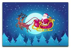 The original saint nicholas, known for his profound generosity, was born in 280 a.d. Santa Flying In His Sleigh Canvas Print Or Poster Canvas Art Rocks