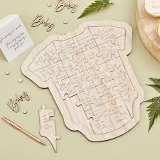 Cute baby shower card messages. Wooden Baby Shower Guest Book Babygrow Ginger Ray