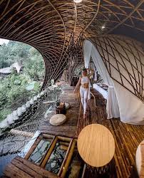 Eco Bamboo House Lodge In Ubud Bali Cool Tree Houses Tree House Designs Tree House Diy