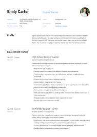Start with your most recent job, and work your. English Teacher Resume Writing Guide 12 Free Templates 2020