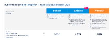 Самые выгодные цены на авиабилеты из Калининграда в Санкт-Петербург в 2022 году