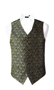 Black And Gold Vest Mens Waistcoat Black Gold Edwardian Swirl Jacquard Waistcoat 38r Yelek