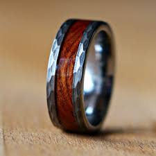 Ironwood Wood Ring Hammered Men S Ring Hammered Tungsten Etsy Tungsten Wedding Bands Rings For Men Hammered Tungsten Ring