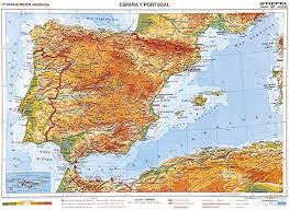Portugalsko je země sousedící přímo se španělskem a patří k ní také azorské ostrovy a souostroví madeira. Spanielsko A Portugalsko Vseobecnogeograficka Mapa 140x100cm