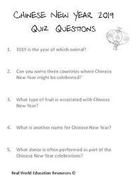 New year trivia fun facts. Chinese New Year Quiz Questions Yearnow