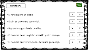 Verdadero o falso, un juego para trabajar con niños de 3 a 5 años la comprensión oral de las frases y razonamiento verbal. Verdadero O Falso Comprension Lectora A Traves De Laminas De Dibujos Comprension Lectora Comprension Lectura Y Escritura