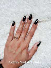 Short Black Acrylic Nails With Glitter 20 Trendy Coffin Nail Art Designs Naildesign Nailartideas Black Coffin Nails Black Nail Designs Black Nails With Glitter