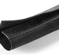 Electriduct 1" Hook and Loop Nylon Fast Wrap Sleeve Cable Management - 10  Feet - Black