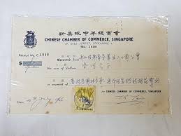 Singapore chinese chamber of commerce. Singapore Chinese Chamber Of Commerce Receipt 1966 Vintage Collectibles Vintage Collectibles On Carousell