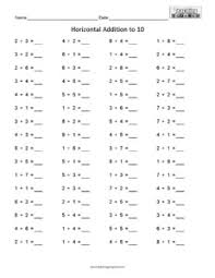 Math add up to 10 add to 10 elementary worksheet add to ten add up to ten common core k.oa.2 kindergarten add. Horizontal Addition To 10 Teaching Squared