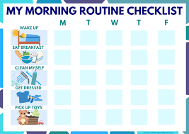 Kids Morning Routine Checklist Image Mending With Gold