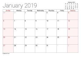 Free Download Printable Calendar 2019 In One Page Clean Design Monthly Calendar Printable Calendar Pdf Free Printable Calendar