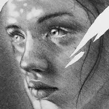 Here's the latest time lapse! This one took about 7 hours. , Shade , 11″  wide x 14″ high, Charcoal with Gold Leaf, Music: Existence by Cold