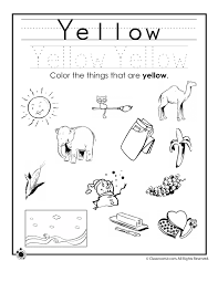 See all of our preschool color activities! Yellow Color Learning Worksheet Woo Jr Kids Activities