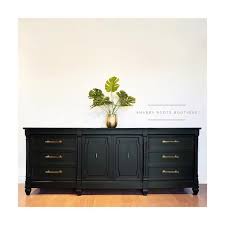 This old dresser was posted online as a vintage petite dresser gets a modern makeover complete with gold detailing and crystal knobs. New Modern Farmhouse Long Triple Dresser Credenza In Matte Black With Gold Hardware Triple Chest Of Drawers San Francisco Ca By Shabbyrootsboutique From Sh In 2021 Solid Wood Chest