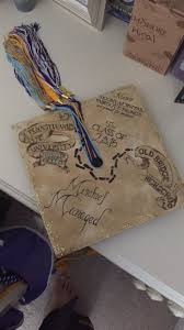 A Harry Potter Marauder S Map Themed Graduation Cap For Anyone Who Has Read The In 2020 High School Graduation Cap Decoration Graduation Cap Graduation Cap Decoration