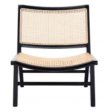 Safavieh Couture Auckland Rattan Accent Chair Black Natural Rattan Dining Chairs Accent Chairs Wood Rattan