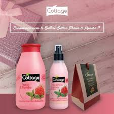 Coffret Delice Fraise Menthe Cottage Body Care Shampoo Bottle Douche