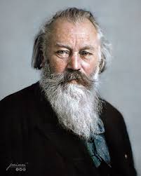 Johannes Brahms, colourised.