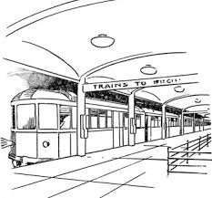 364 x 470 file type: Train And Train Station Coloring Page Printable Coloring Pages Trains Jpg