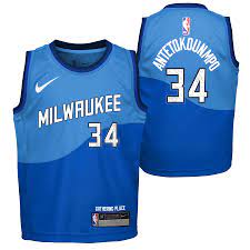 Men's milwaukee bucks #34 giannis antetokounmpo 2021 blue city jersey details. Giannis Antetokounmpo Milwaukee Bucks City Edition Toddler Nba Jersey