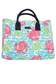 Show your logo, name or custom artwork in front of everyone with promotional tote bags. Simply Southern Crab Beach Bag From Florida By Artsy Abode Shoptiques