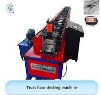 Truss floor decking machine