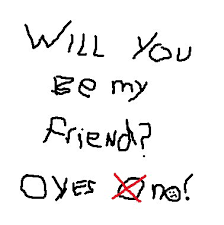 Will You Be My Friend (Check Yes or No)" Notes