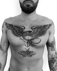 Black And White Eagle Chest Tattoo Pin Op Sweet Tats Collection
