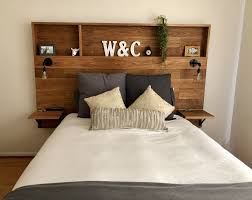 Diy Wooden Headboard With Shelves Wooden Headboards Queen Diy Wood Headboard Farmhouse Diy Wood Headboard Headboard With Shelves Headboard Storage