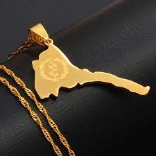 18k Gold Plated Eritrea Necklace Eritrea Necklace Eritrea Etsy In 2021 Map Necklace 18k Gold Map Pendant
