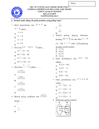 Sehingga bisa menjadi sebuah ringkasan belajar ataupun rangkuman soal dalam rangka menghadapi pekan ujian akhir semester satu. Doc Soal Pas Matematika Smp Kelas 8 Kurikulum 2013 Ica Math Academia Edu