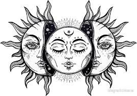 Vintage Solar Eclipse Sun And Moon Sticker By Magneticmama Gunes Tutulmasi Cizim Egitimleri Cizimler