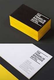 Bold Yellow Edge Painted Black Business Card For A Hotel Yellow Business Card Black Business Card Cool Business Cards