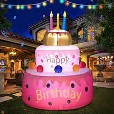 Amazon.com: DomKom [New] 5.5FT Large Inflatables Birthday Cake Outdoor  Decorations with Candles,Build-in LED Lights, for Happy Birthday Party  Outdoor,Indoor,Garden Yard Lawn Decor