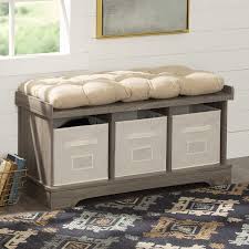 10 cubbies to organize your shoes and other items. Amazon Com Walker Edison Modern Farmhouse Entryway Shoe Storage Bench Totes Upholstered Cushion Hallway Organizer 42 Inch Brown Furniture Decor