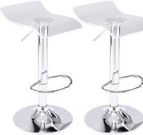 Brage Living Acrylic Bar Stools Set of 2, Backless Transparent Swivel  Adjustable Airlift Barstools, Counter Height Bar Chairs for Kitchen Dining  Room ...