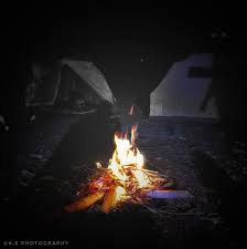 Camp Fire Campfire Winter Night Camping