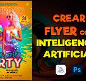 crear flyer con inteligencia artificial y Photoshop 🔴Flyer para evento  nocturno