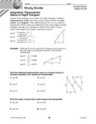 Finding the vale of cot θ : Trigonometric Ratio Lesson Plans Worksheets Lesson Planet